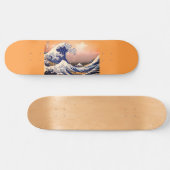 Skateboard vague de peinture artistique japonaise, (Horz)