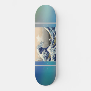 Skateboard vague de peinture artistique japonaise,