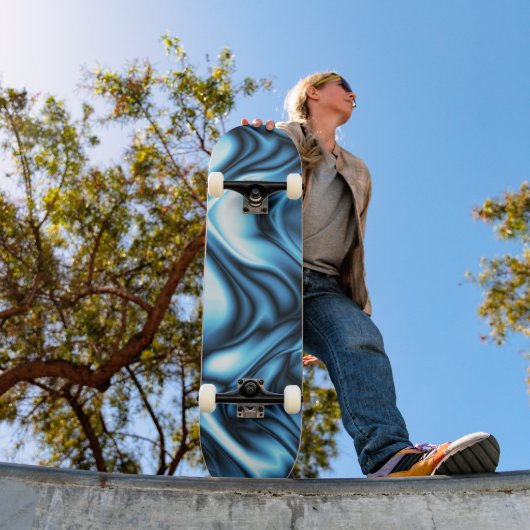 Skateboard Vague de soie bleue (Extérieur 1)
