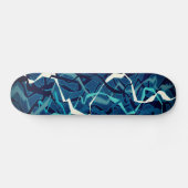 Skateboard Vague Turquoise Abstraite (Horz)