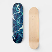Skateboard Vague Turquoise Abstraite (Recto)