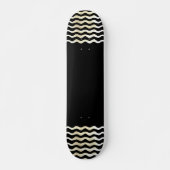 Skateboard Vagues Abstraites modernes en noir (Devant)