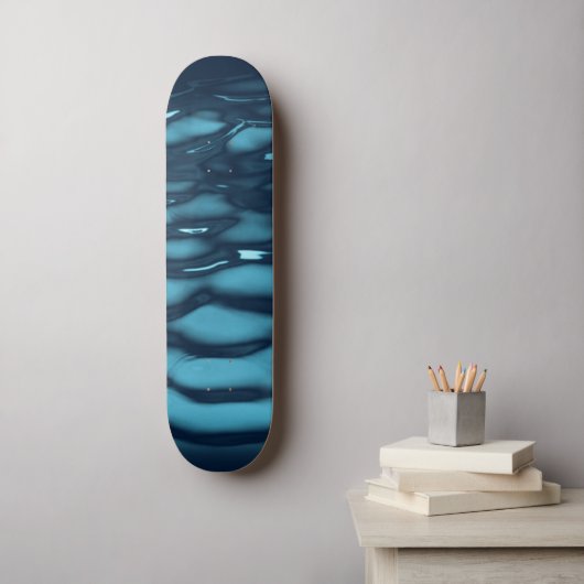 Skateboard Vagues Aqua Blue Water (Art mural)