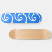 Skateboard Vagues bleues de style japonais (Horz)