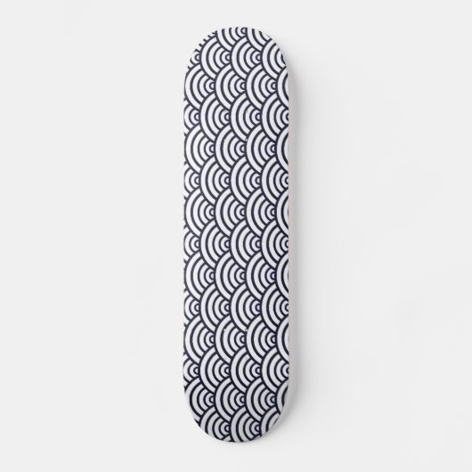 Skateboard Vagues bleues japonaises Seigaiha Mer (Recto)