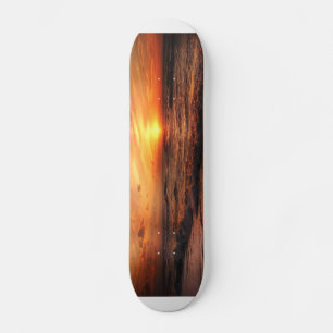 Skateboard Vagues de mer coucher du soleil
