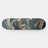 Skateboard Vagues Dragon Art Japonais (Horz)