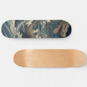 Skateboard Vagues Dragon Art Japonais (Horz)