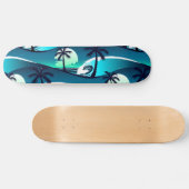 Skateboard Vagues et palmiers (Horz)