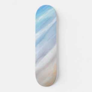 Skateboard Vagues Jouantes Par Un Jour Ensoleillé À La Plage