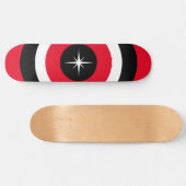 Skateboard Vagues modernes en noir, rouge et blanc (Horz)