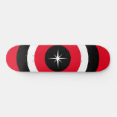 Skateboard Vagues modernes en noir, rouge et blanc (Horz)