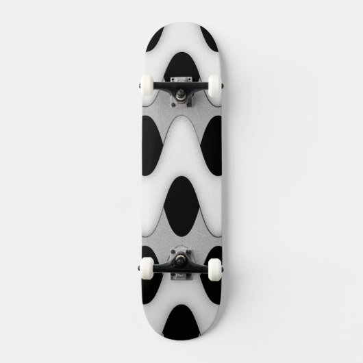 Skateboard Vagues noires et blanches (Recto)