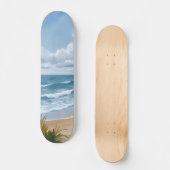 Skateboard Vagues océaniques | Peinture côtière de plage (Recto)