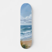 Skateboard Vagues océaniques | Peinture côtière de plage (Devant)