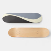 Skateboard Vagues simples 2 en noir, gris et crème (Horz)
