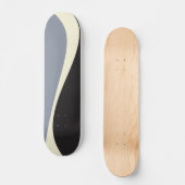 Skateboard Vagues simples 2 en noir, gris et crème (Recto)