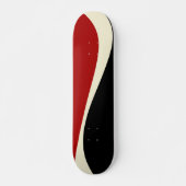 Skateboard Vagues simples 2 en rouge et crème (Devant)