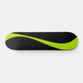 Skateboard Vagues simples 2 en vert citron et noir (Horz)