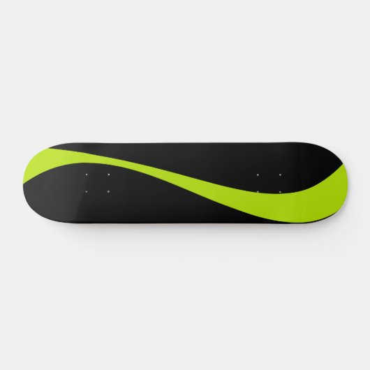 Skateboard Vagues simples 2 en vert citron et noir (Horz)