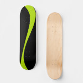 Skateboard Vagues simples 2 en vert citron et noir (Recto)