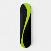 Skateboard Vagues simples 2 en vert citron et noir (Devant)