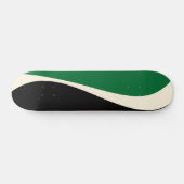 Skateboard Vagues simples 2 en vert, crème et noir (Horz)