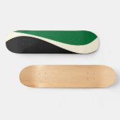 Skateboard Vagues simples 2 en vert, crème et noir (Horz)