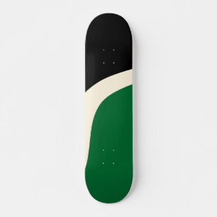 Skateboard Vagues simples 3 en vert, crème et noir