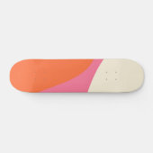 Skateboard Vagues simples 4 en rose, orange et crème (Horz)