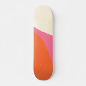 Skateboard Vagues simples 4 en rose, orange et crème (Devant)