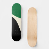 Skateboard Vagues simples 4 en vert, crème et noir (Recto)