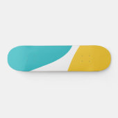 Skateboard Vagues simples 4 - Turquoise et Jaune (Horz)