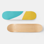 Skateboard Vagues simples 4 - Turquoise et Jaune (Horz)