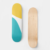 Skateboard Vagues simples 4 - Turquoise et Jaune (Recto)