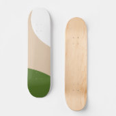 Skateboard Vagues simples - Blanc, Sable et Palm Vert (Recto)