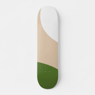 Skateboard Vagues simples - Blanc, Sable et Palm Vert