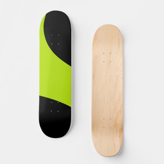 Skateboard Vagues simples en vert citron (Recto)