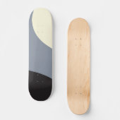 Skateboard Vagues simples - Noir, Gris et Crème (Recto)