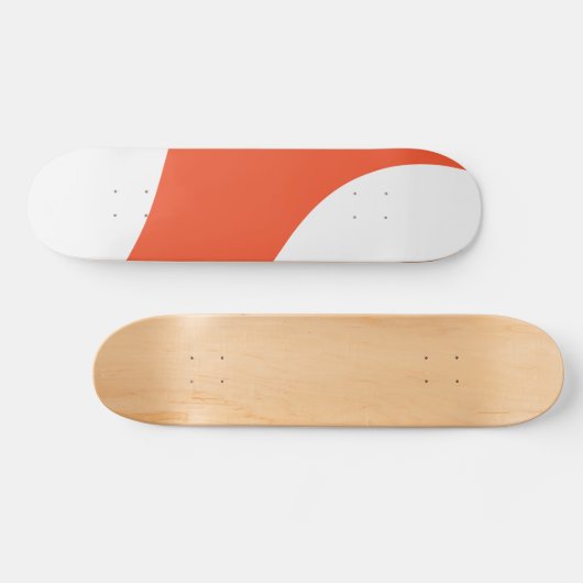 Skateboard Vagues simples - orange et blanc (Horz)