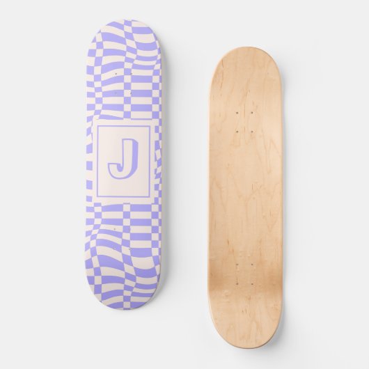 Skateboard Vagues violettes (Recto)