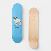 Skateboard Valais Blacknose sheep cartoon illustration (Recto)