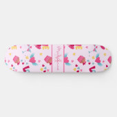 Skateboard Valentine Pink Love Lettres Motif Nom élégant (Horz)