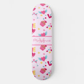 Skateboard Valentine Pink Love Lettres Motif Nom élégant (Recto)