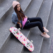 Skateboard Valentine Pink Love Lettres Motif Nom élégant