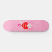 Skateboard Valentines Jour Amour Coeur Axolotl (Horz)