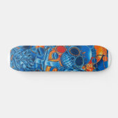 Skateboard van blauwe en Oranje schelpen (Horizontaal)