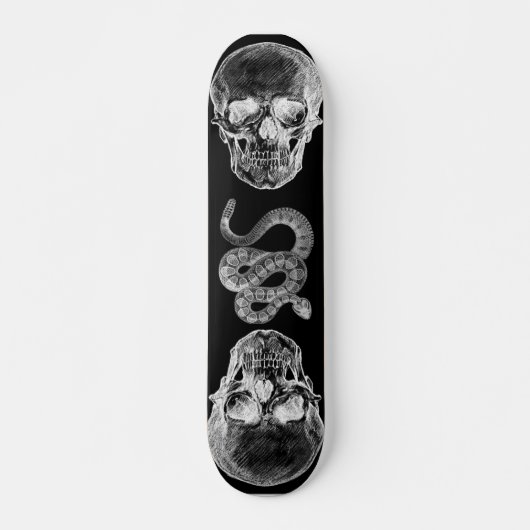 Skateboard van de schedel en de Rattlesnake (Voorkant)