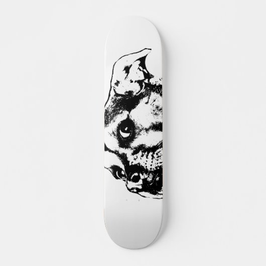 Skateboard van een waaksame pup (Voorkant)
