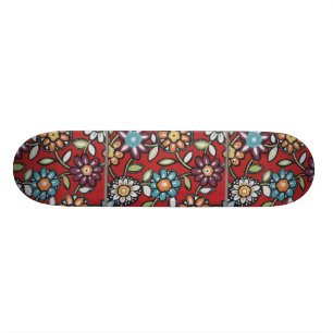 skateboard van hippie flower